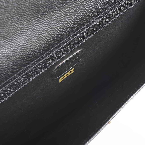 Chanel Caviar Skin Turn Lock Here Mark Business Bag Briefcase Black - Picture 6 of 8